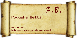 Poduska Betti névjegykártya